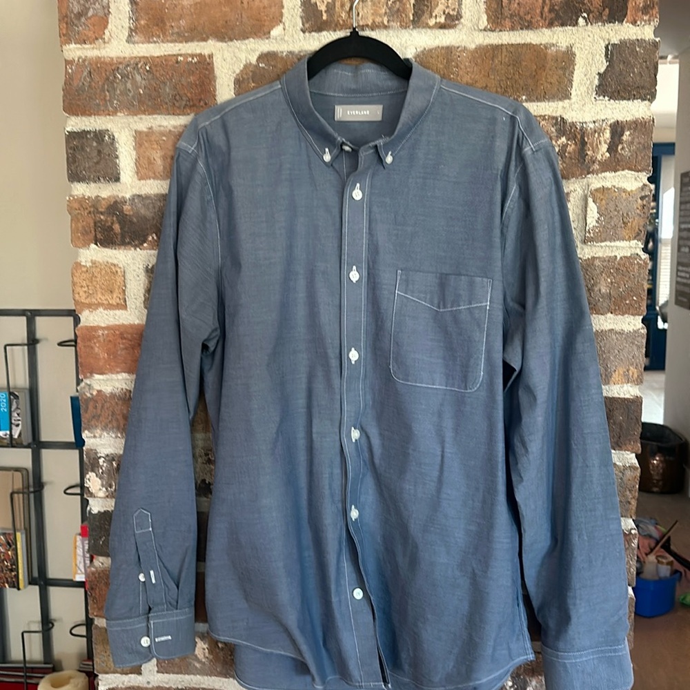 144 Everlane Button Down Mens Shirt sz Large
